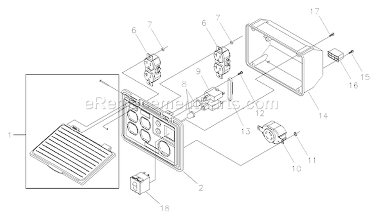 Page B Diagram and Parts List for 030205-0  Briggs and Stratton Generator